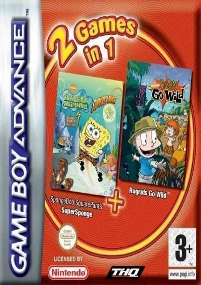 ROM Cover: 2 In 1 - SpongeBob Squarepants - Supersponge & Rugrats - Go Wild (E)