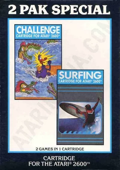 ROM Cover: 2 Pak Black - Challenge, Surfing (HES) (PAL)