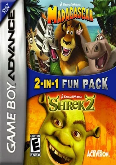 ROM Cover: 2 In 1 - Madagascar & Shrek 2